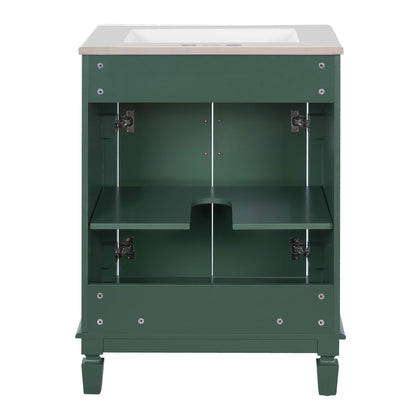 Bathroom Vanity With Top Sink, Cabinet With 2 Soft Closing Doors