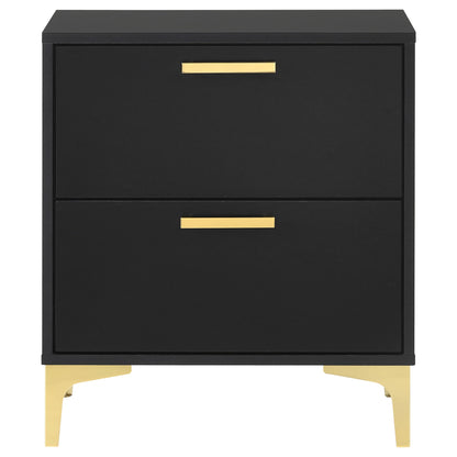 2 Drawer Rectangular Nightstand - Black
