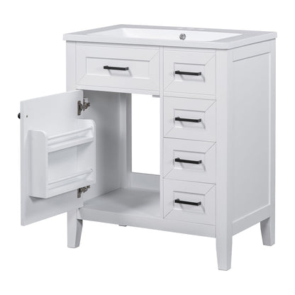 Modern Bathroom Vanity With Sink Combo, 3 Drawers, Undermount Drop-In Sink