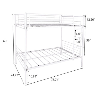 Space Saving Bunk Bed With Metal Frame And Ladder