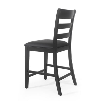 Farmhouse Upholstered Wood Counter Stools
