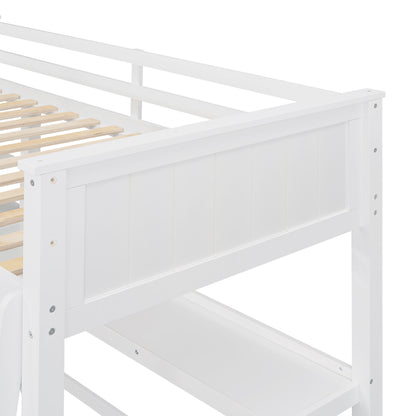 Loft Bed With Drawers With Desk And Shelves
