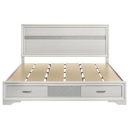 California King Storage Platform Bed With 2 Drawer - White