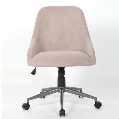 Enveloping Bucket Back Swivel Computer Chair For Home Decor - Beige
