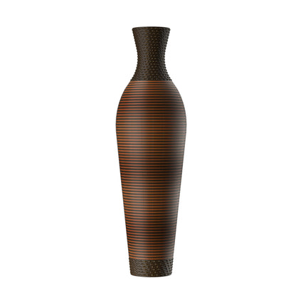 Tall Standing Designer Floor Vases With Elegant 2 Tone Finishes Ideal For Decorating Living Rooms, Bedrooms, Entryways Perfect For Decorating Your Home - Black / Gray