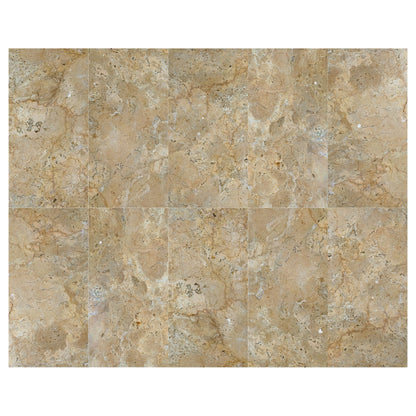 Marble For Floor And Wall Polished Marble Tile Stone (Set of 4) - Beige / Gold