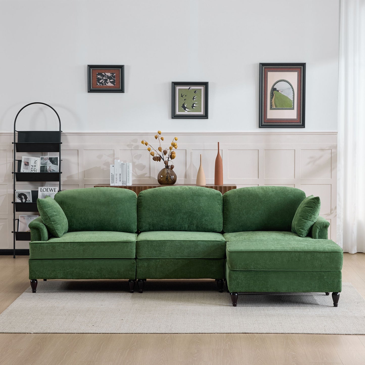 Cloud Sofa With Removable Ruffled Skirt With Ottoman And Flared Arms