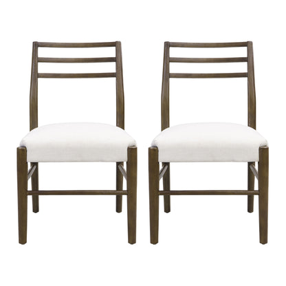 Farmhouse Style Dining Chair Set With Ladder Back Design