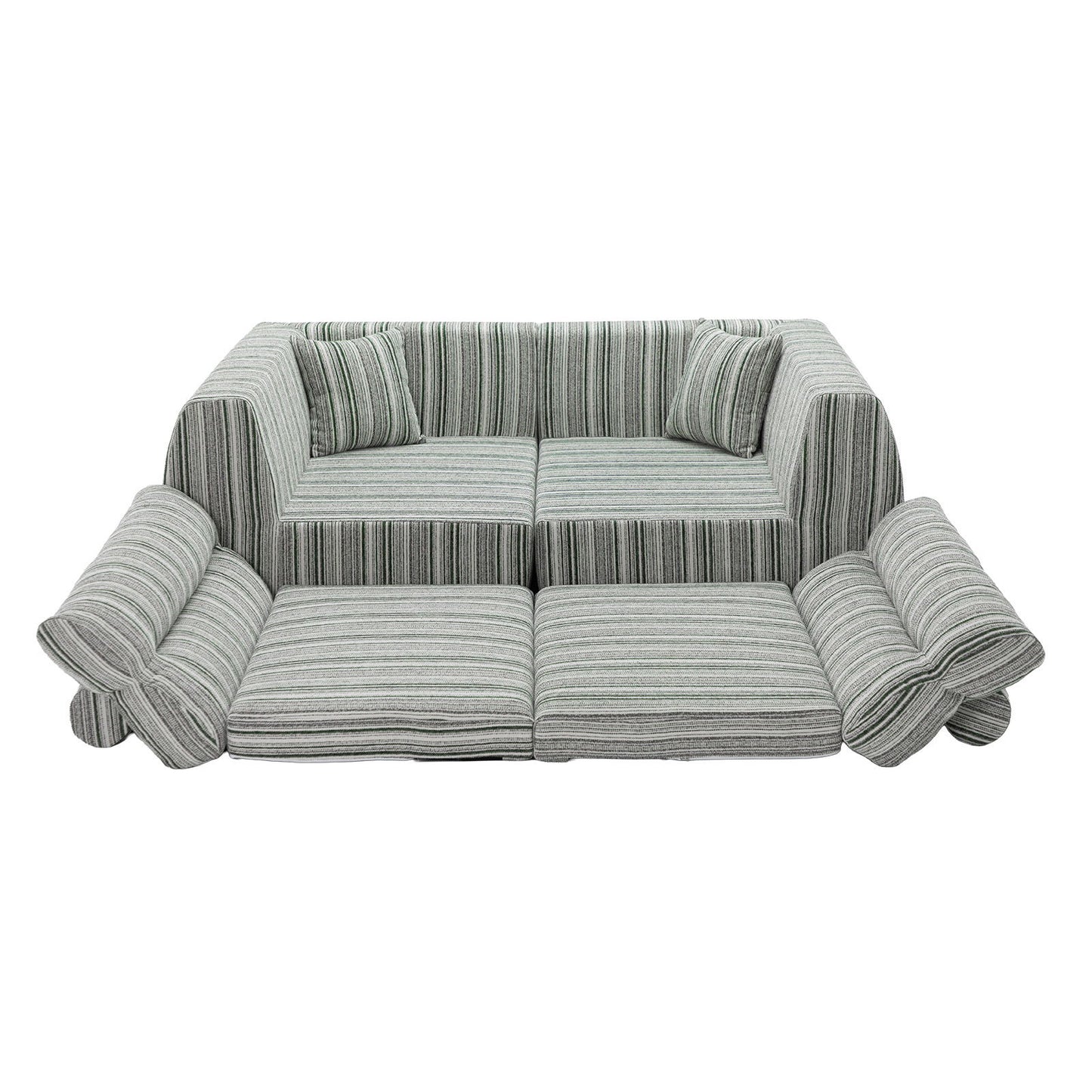 3 Seater, Couch With Throw Pillows For Living Room