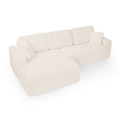 Modern Minimalist L Shape Modular Sectional Sofa, Couch