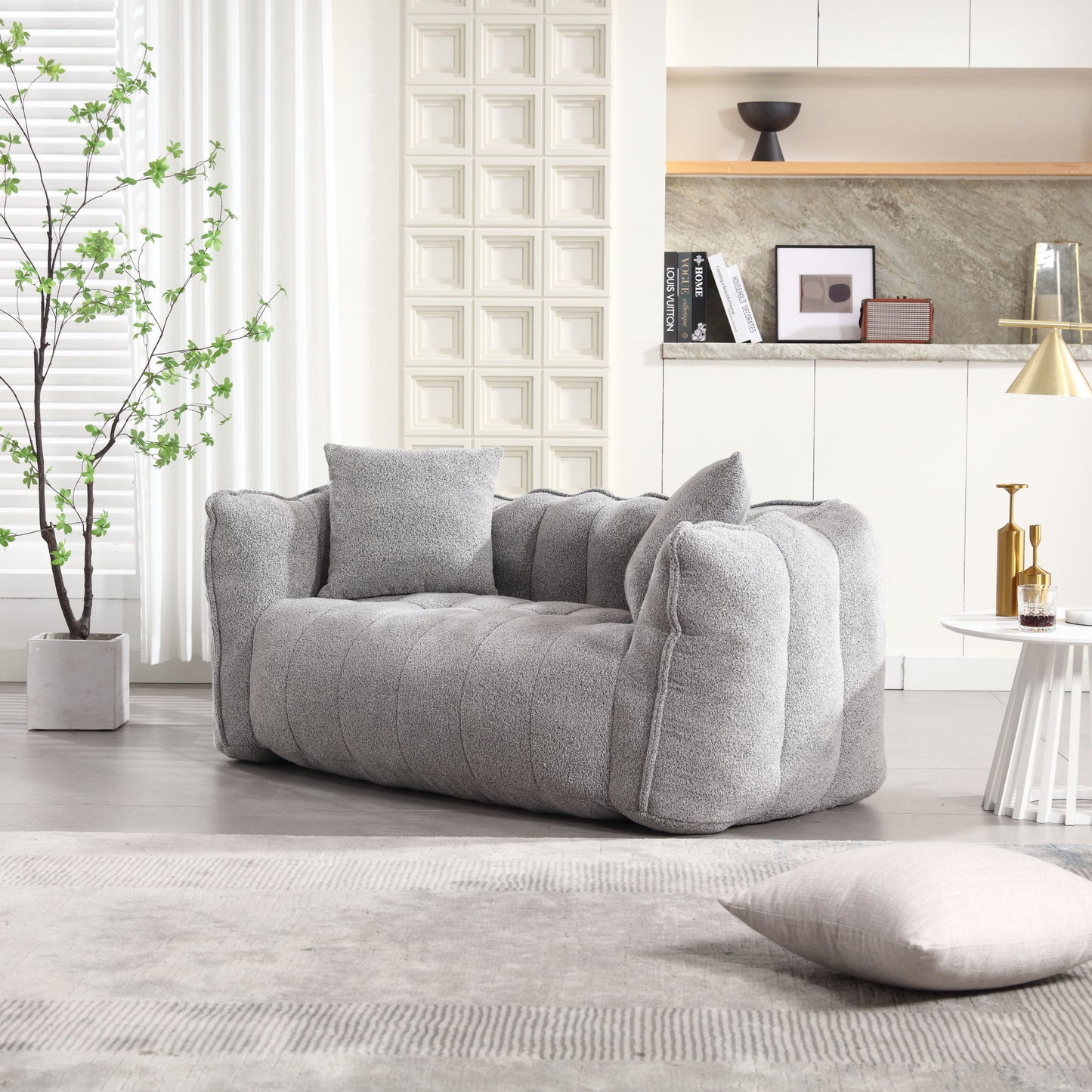 Cozy Beanbag Chair With High Resilience Foam Core For 2