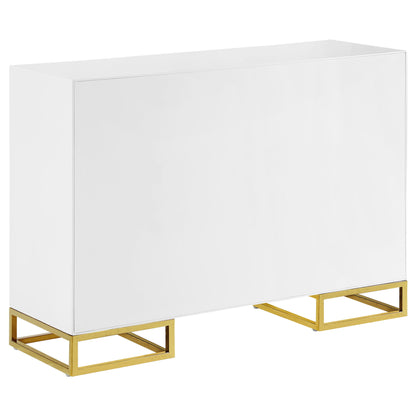 Synchrony - 2 Door Accent Cabinet With Art Deco Trim - White