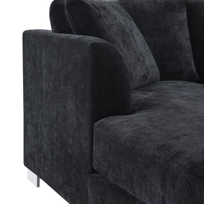 Modern Cloud Sectional Sofa L Shaped Luxury Couch Set With 2 Free Pillows 4 Seat With Oversized Chaise