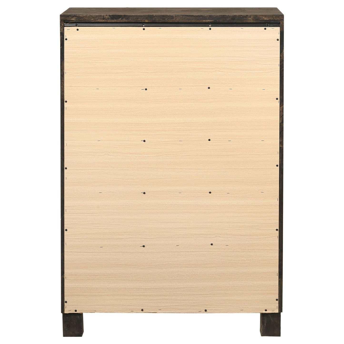 Bren - 5 Drawer Chest With Handles And Block Legs - Rustic