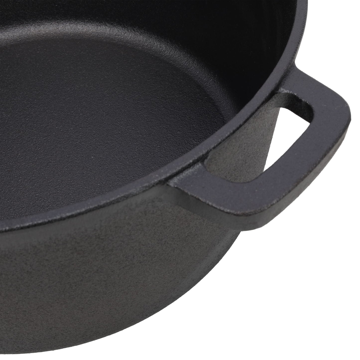 2 In 1 Pre-Seasoned Cast I Dutch Oven With Dual Handles, 5 Quart - Black