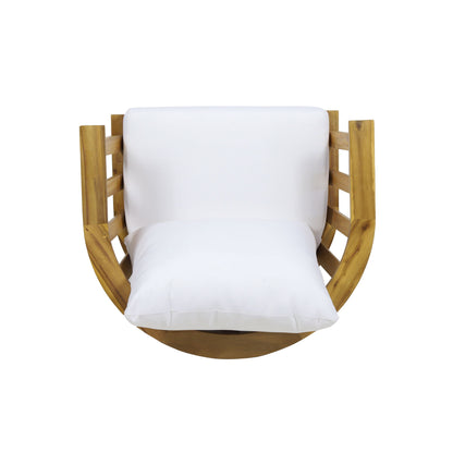 Patio Furniture Set, Outdoor Acacia Wood Patio Club Chair With Table