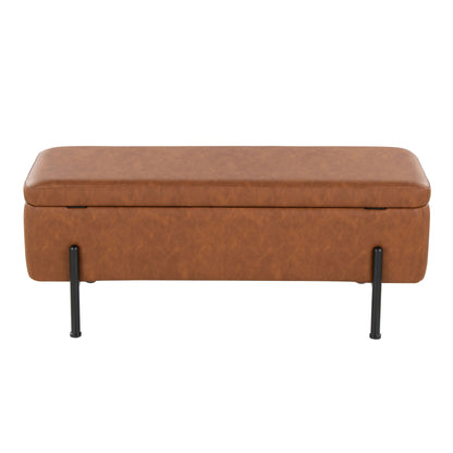 Daniella - Contemporary Storage Bench - Black / Camel