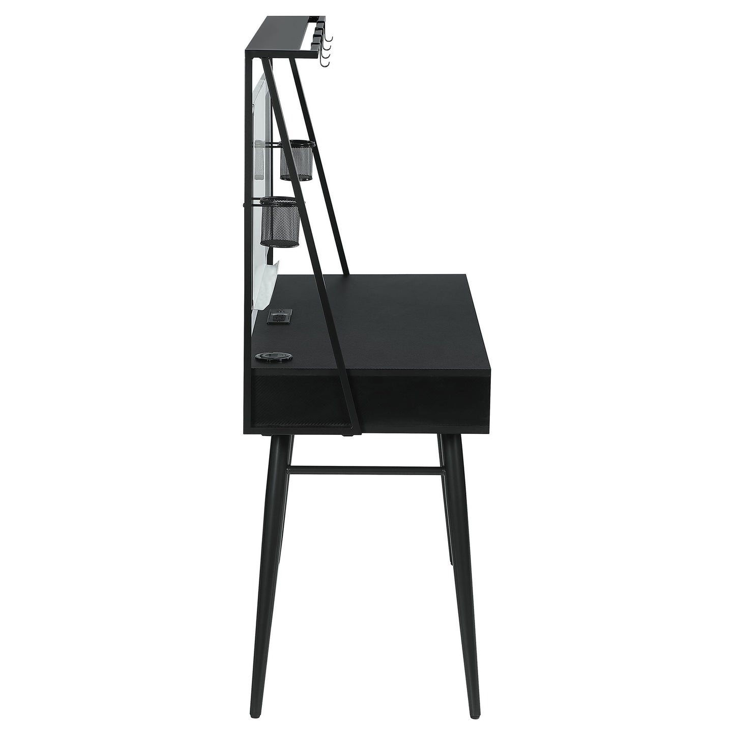 Darby - Writing Desk With USB Ports - Black