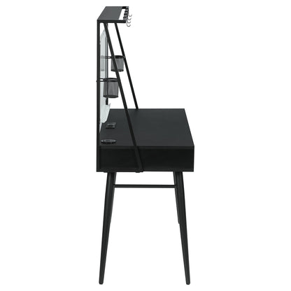 Darby - Writing Desk With USB Ports - Black
