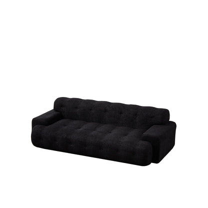 Cloud Series Minimalist Button Tufted Square Arm 3 Seater Sofa
