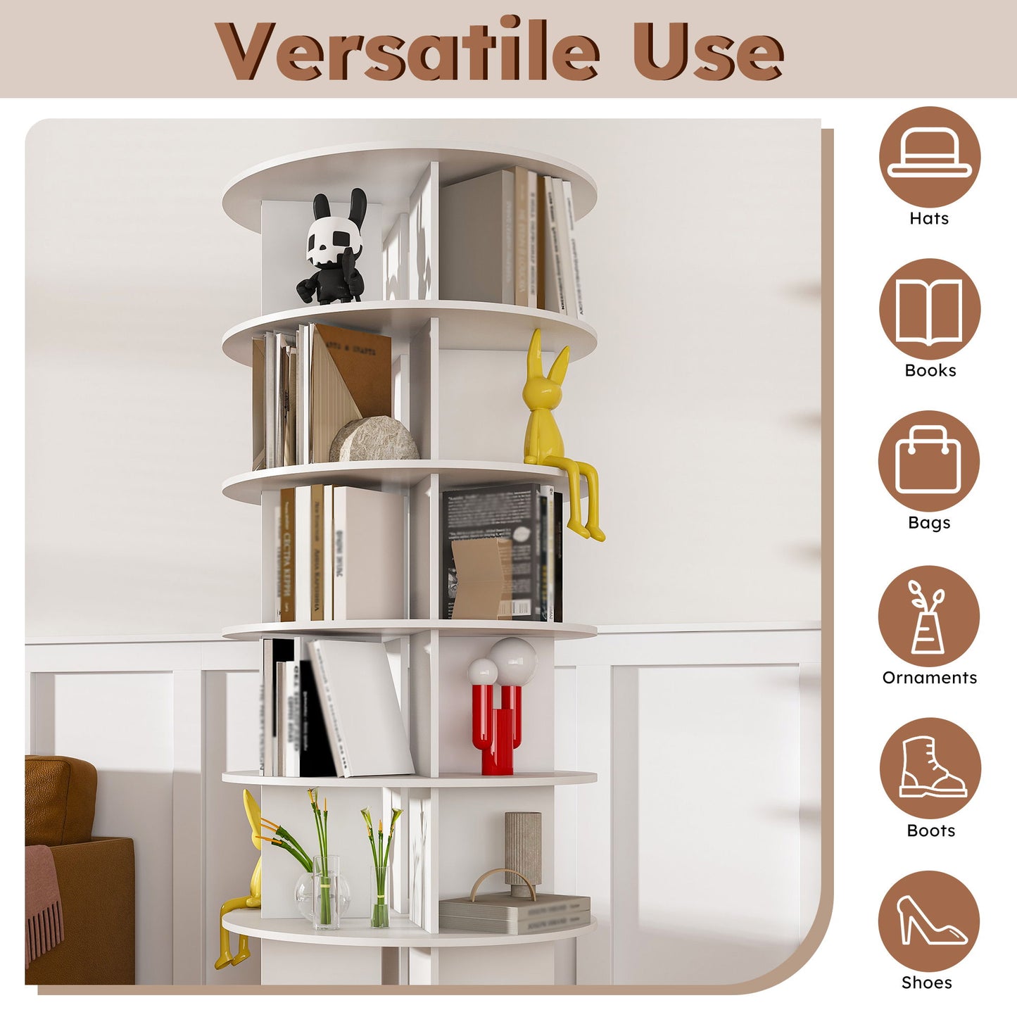 Spinning Shoe Rack, Free Standing 360° Revolving Shoe Organizer