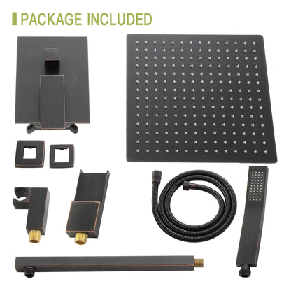 10" Wall Mounted Square Shower System With Rough In Valve