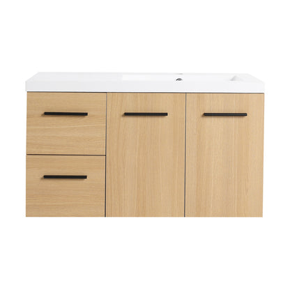 Wall Mounted Floating Bathroom Vanity With Sink, Door & Drawers Modular Cabinet