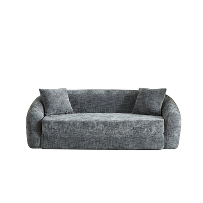 Curved Convertible Sofa, 2 In 1 Fold Out Bed With Pull Out Base And Deep Seat