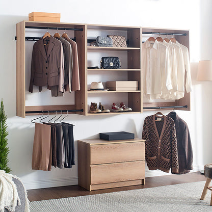 Devi - Wall Mounted Wood Closet System With Modular Design And Ample Storage