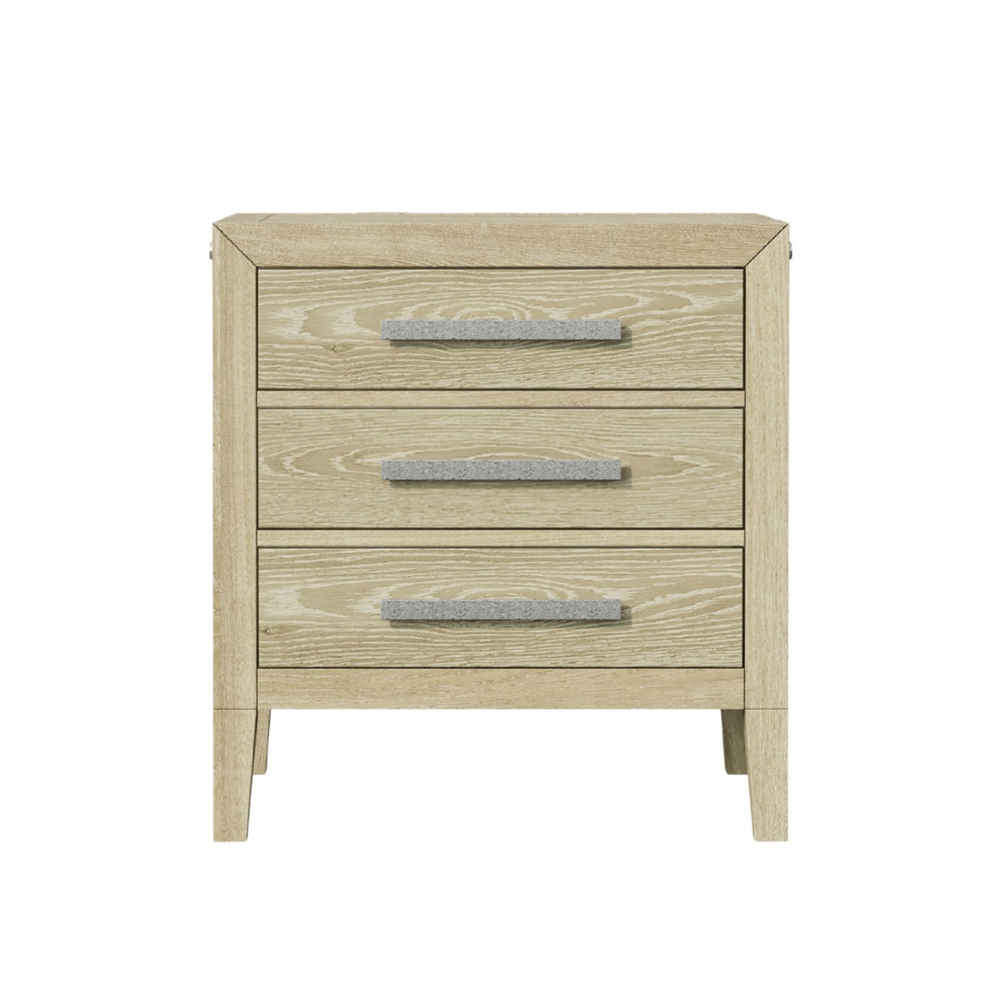 Adeline - 3 Drawers Nightstand With USB & LED Light - Natural Wood Wash