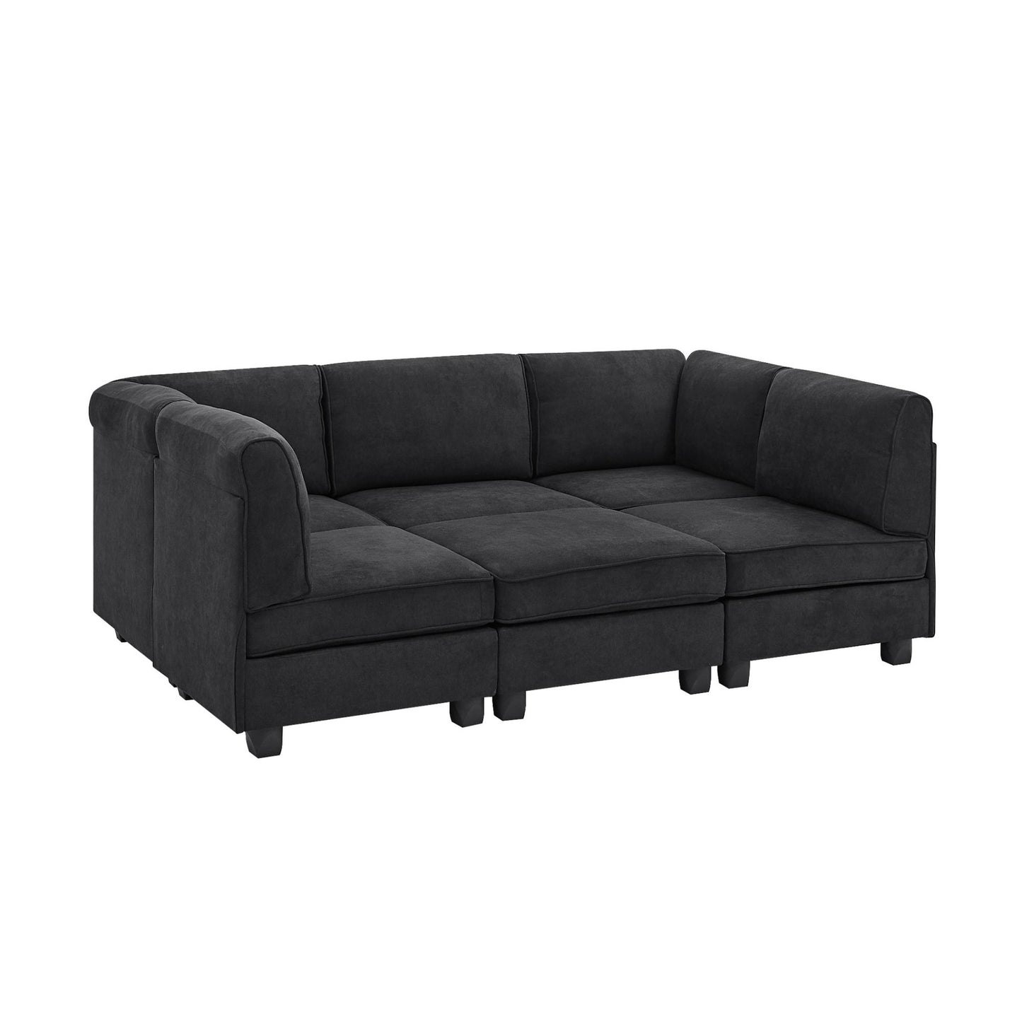 Upholstered Modular Sectional - Black