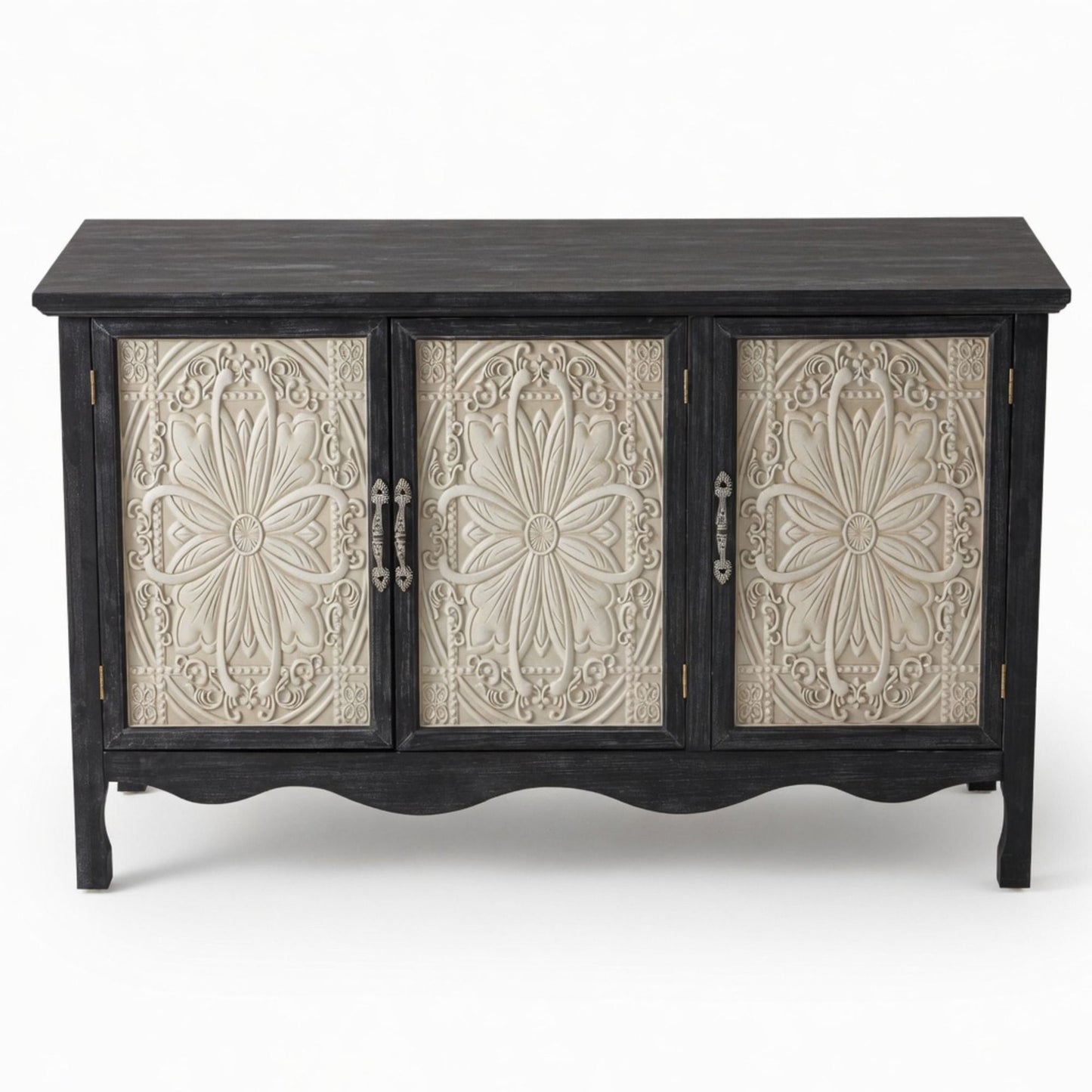 3 Door Sideboard Buffet Cabinet With Storage - Black
