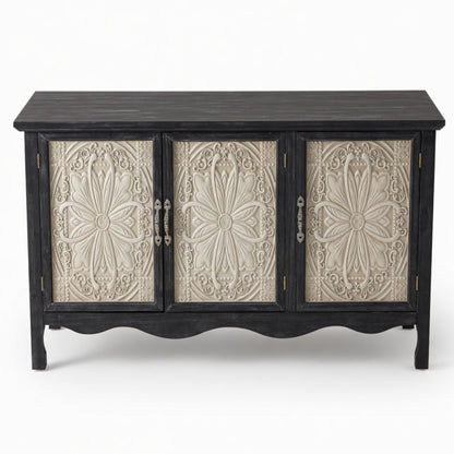 3 Door Sideboard Buffet Cabinet With Storage - Black