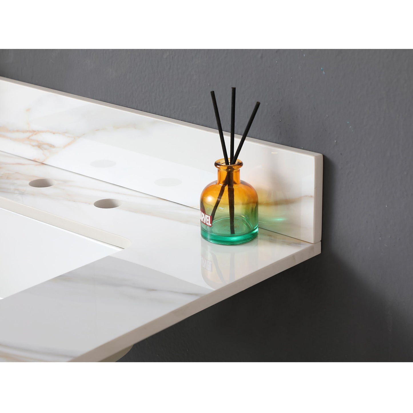 Vanity Top With Undermount Sink And Backsplash, Sintered Stone