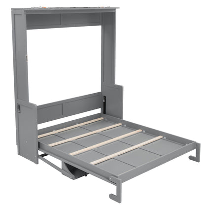 Murphy Bed With Desk, LED Lights & USB Charging Station