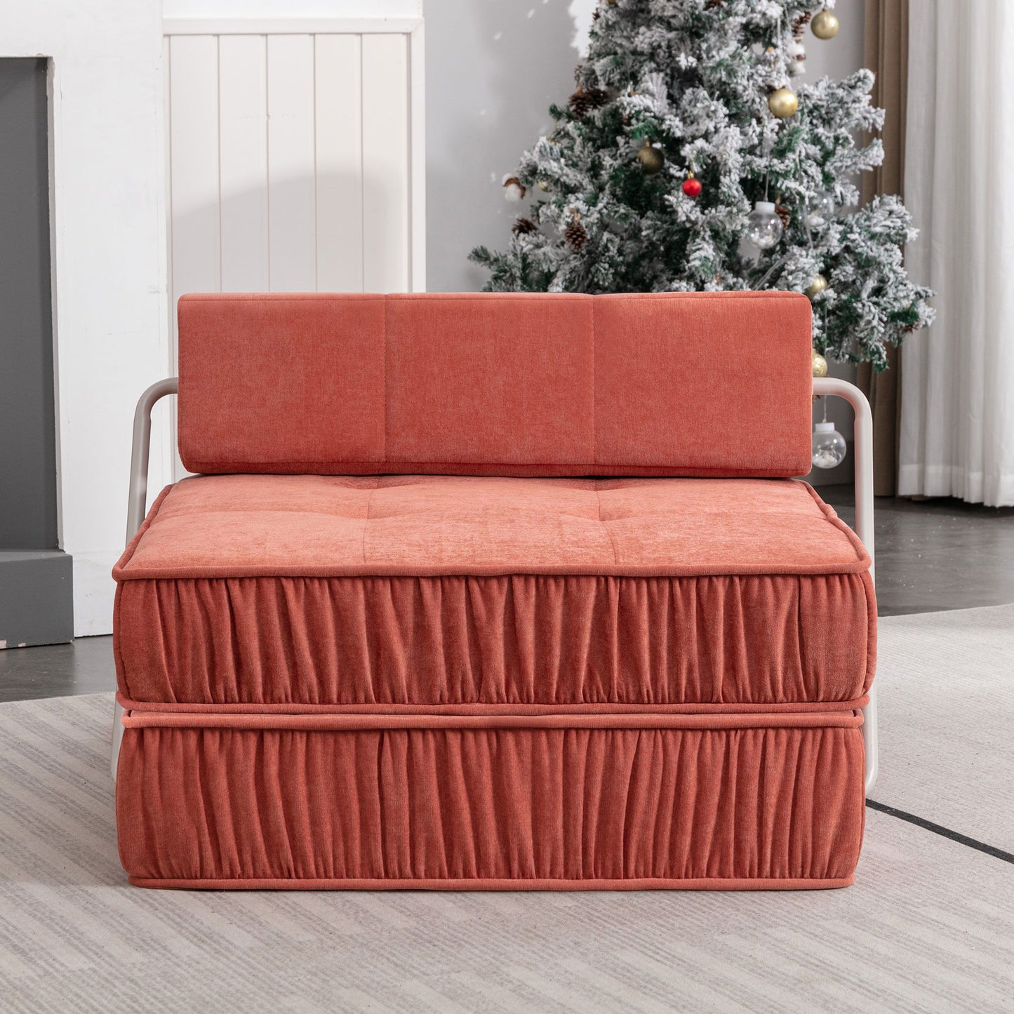 Folding Sofa With Removable Back Cushion, Convertible Futon Sleeper Chair