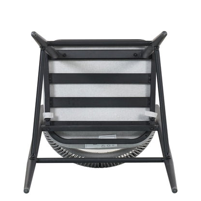 Outdoor Bar Height Metal Frame Counter Stools With Scallop Shaped Backrest & Water Resistant Cushions