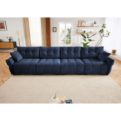 Modern Sofa & Pillows, Textured Cover, High Rebound Cushions