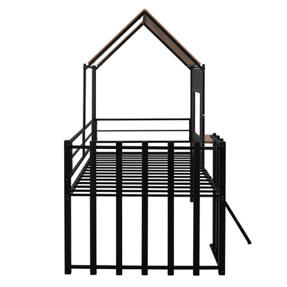 Loft Bed With Roof, Window, Guardrail, Ladder