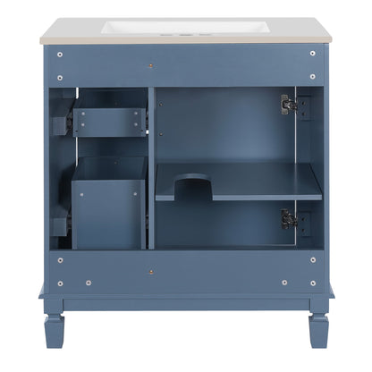 Bathroom Vanity With Sink, Cabinet With 2 Drawers And Adjustable Shelf
