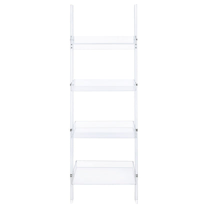 Cimarron - Ladder Bookcase With 4 Shelves - Clear