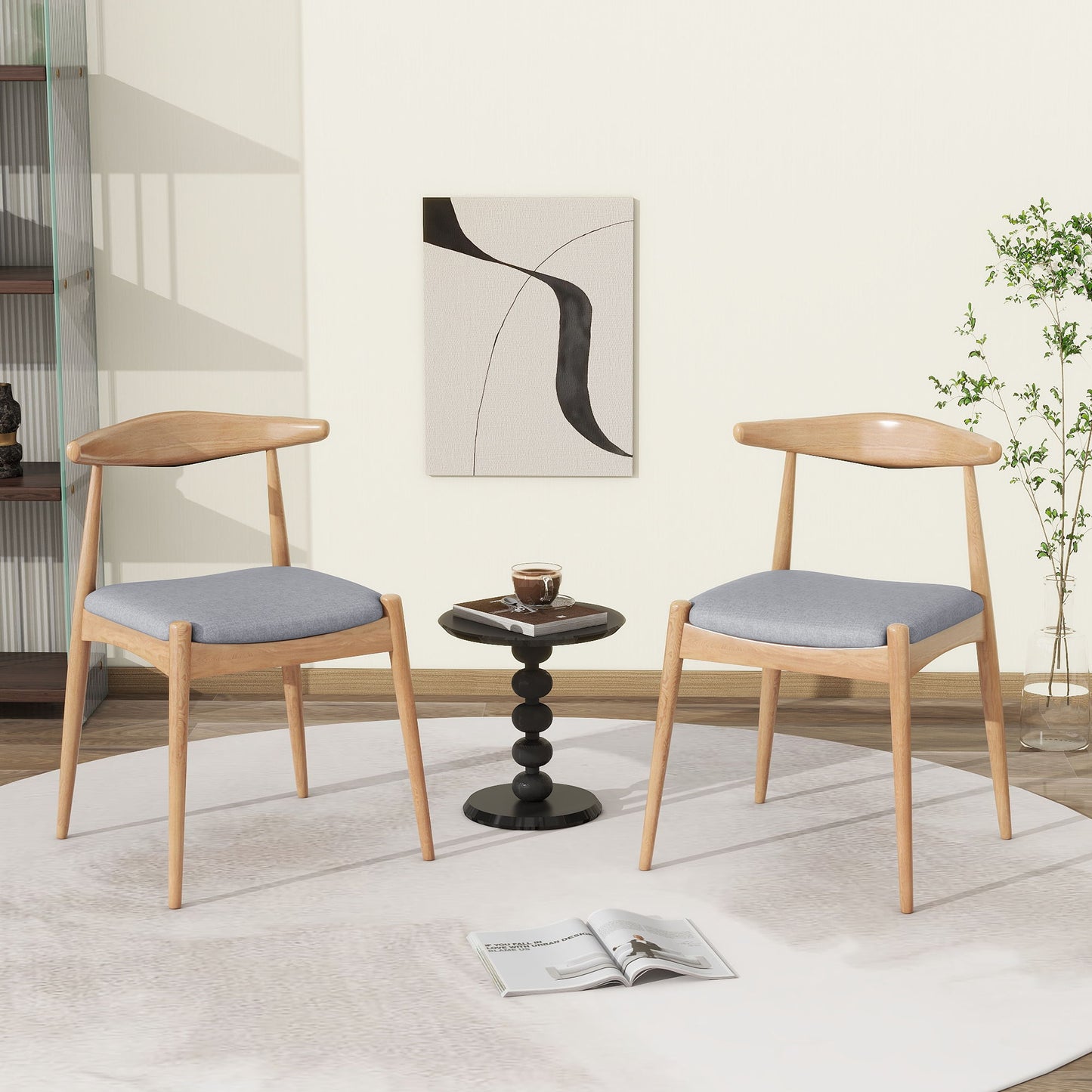 Elegant Dining Chairs With Ergonomic Backrest & Comfort Cushions (Set of 2)