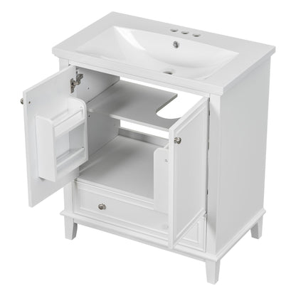 Modern Bathroom Vanity With Sink Combo, Multi Functional Cabinet With Doors And Drawer