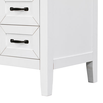 Modern Bathroom Vanity With Sink, Freestanding Design With Drawers And Doors