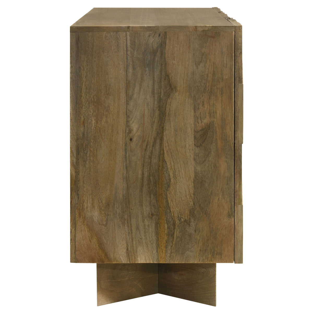 Roman - 3 Door Server With Chevron Design - Brown