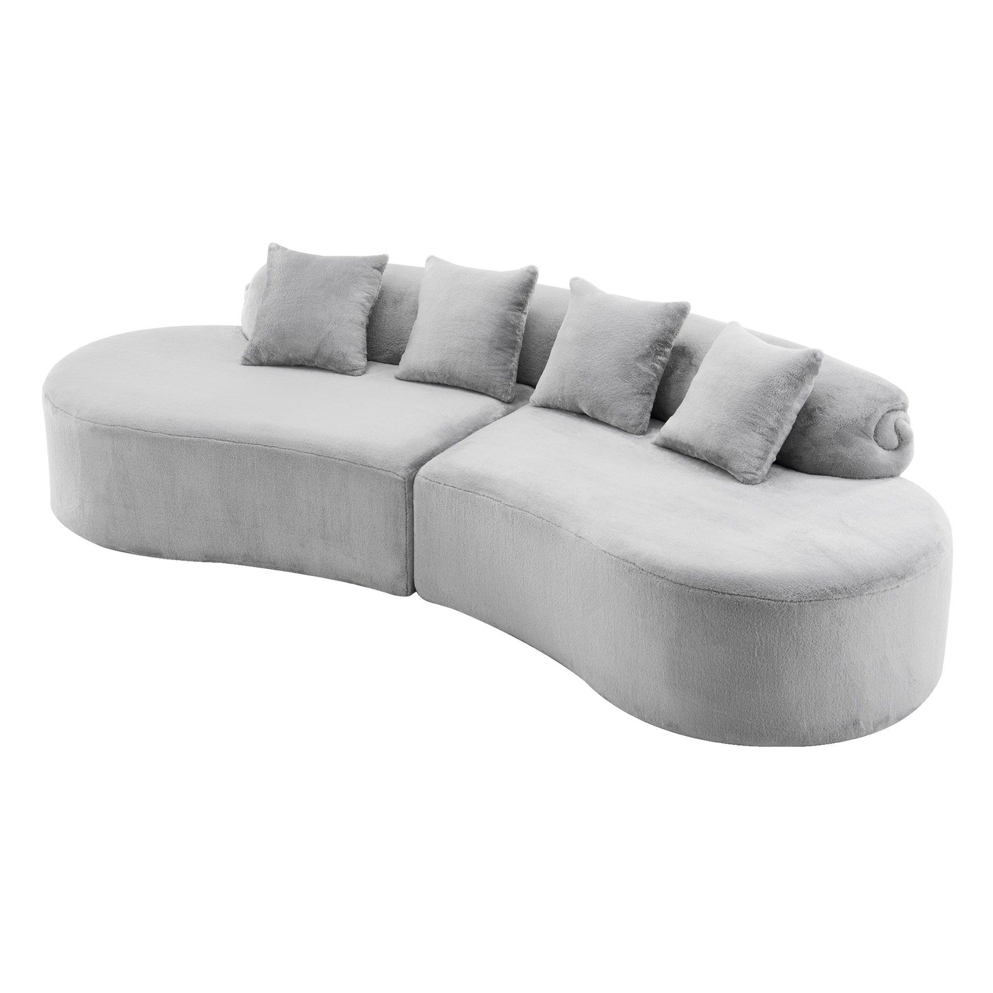 Modern Curved Sofa With Pillows