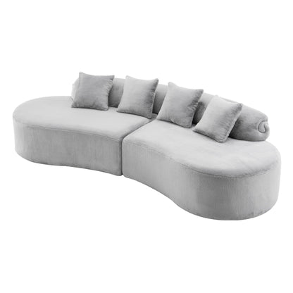 Modern Curved Sofa With Pillows