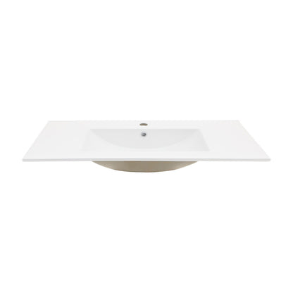 Premium Rectangular Vanity Top With Single Faucet Hole And Overflow