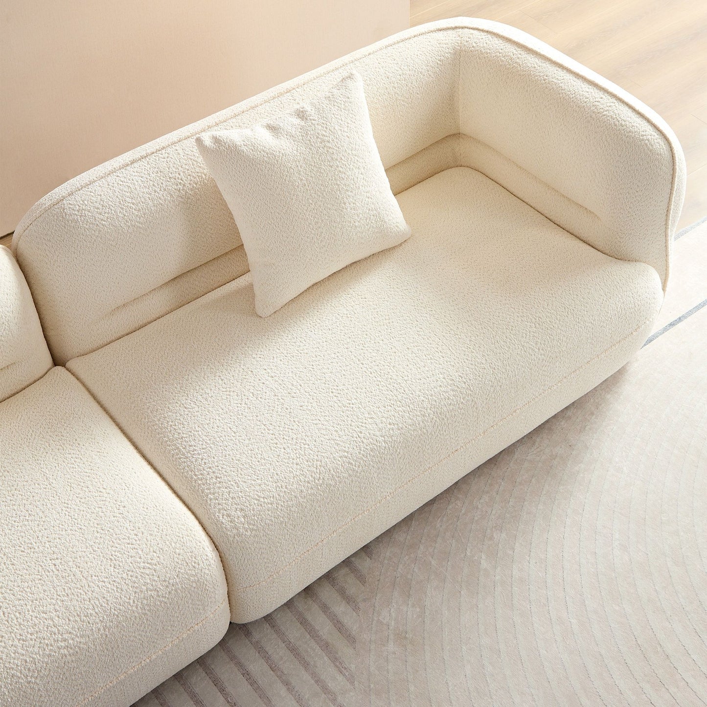 Sectional Sofa With Durable Fabric, Solid Wood Frame, And High Density Sponge Fill