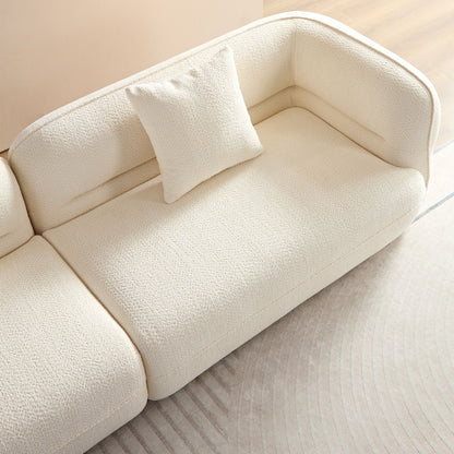 Sectional Sofa With Durable Fabric, Solid Wood Frame, And High Density Sponge Fill